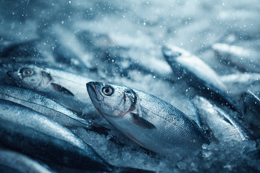 A premium marine origin concept showing cold northern waters and clean fishery sourcing, representing fish oil source quality and supply chain trust