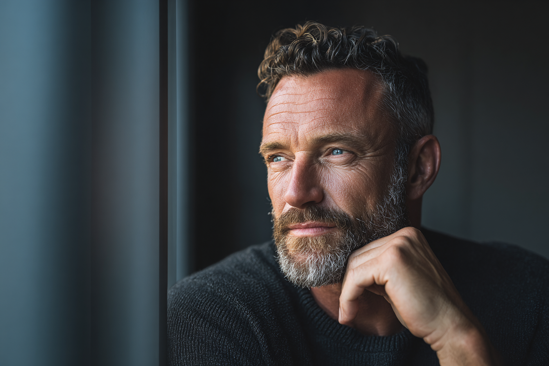 A mature man in a calm and structured lifestyle setting, representing proactive men’s wellness, routine awareness, and long-term self-management