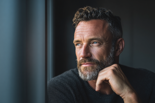 A mature man in a calm and structured lifestyle setting, representing proactive men’s wellness, routine awareness, and long-term self-management