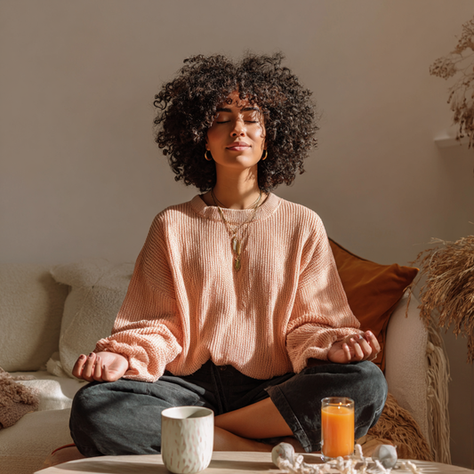 A confident modern woman in a bright calm setting representing balance, feminine microbiome awareness, and daily intimate wellness