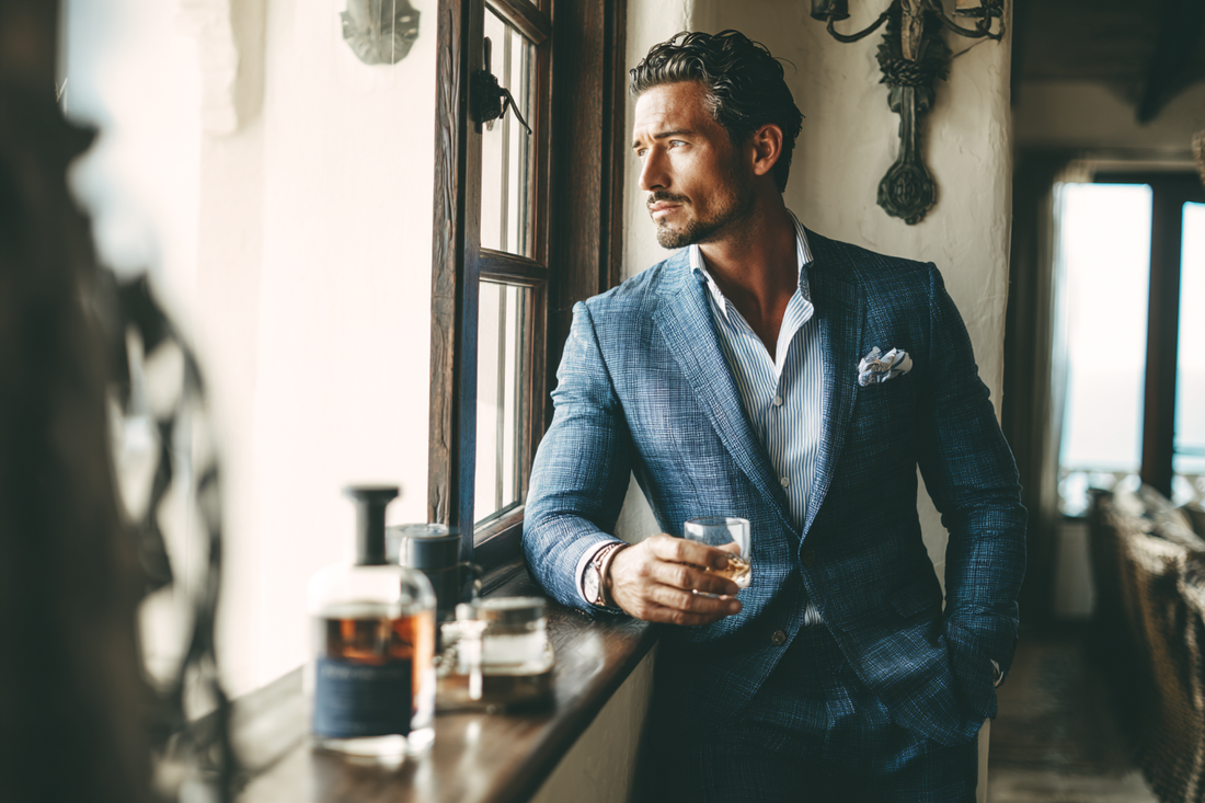 A premium men’s nutrition scene representing marine-derived peptide quality, male wellness support, and serious supplement selection