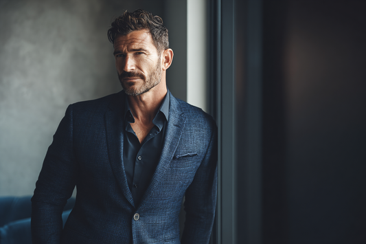 A modern man in a structured and disciplined lifestyle setting, representing clarity, vitality, and long-term men’s wellness planning