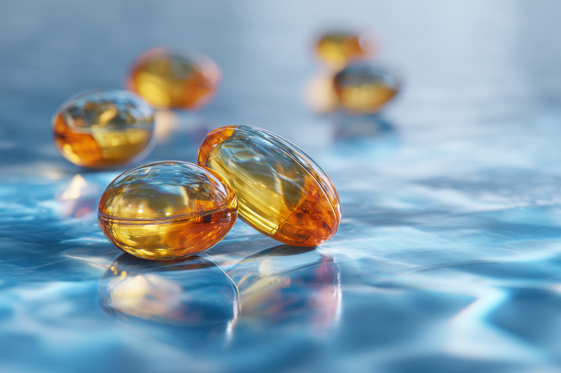 A premium fish oil safety concept emphasizing purity testing, contaminant control, and trusted marine ingredient quality