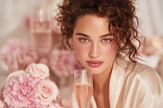 A refined women’s wellness and beauty-from-within lifestyle scene representing radiance, self-care, and inside-out support