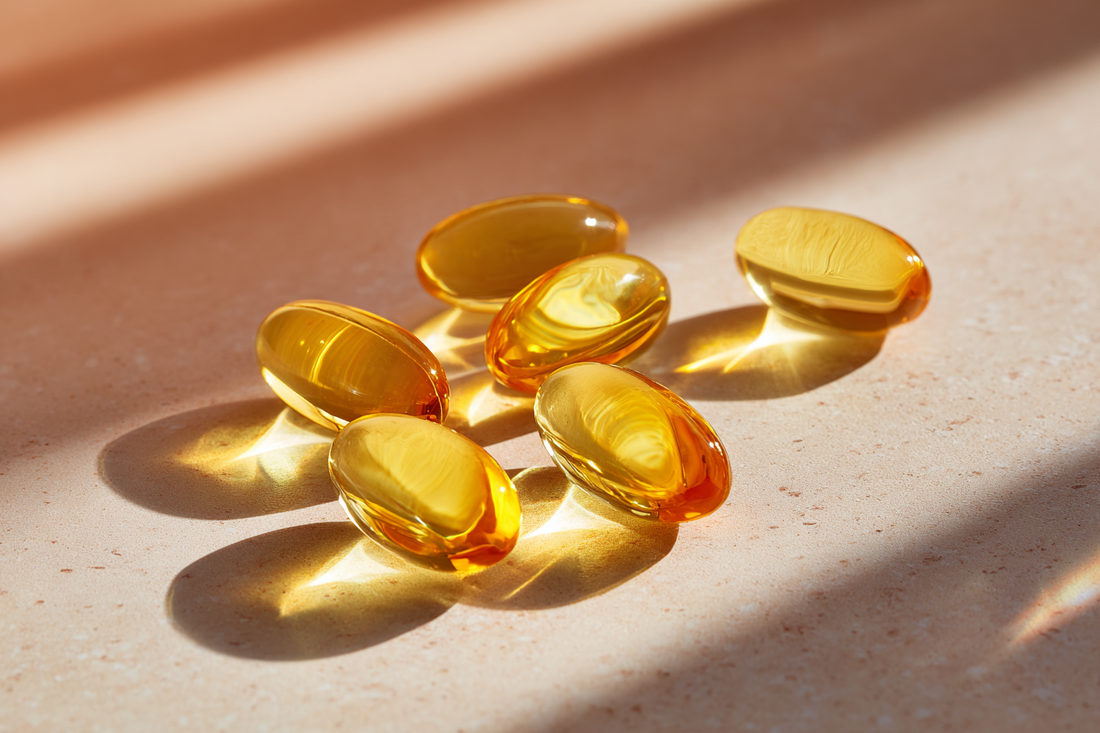 A high-quality fish oil product placed in a clean and bright lifestyle setting, representing premium fish oil, clean sourcing, and long-term trust