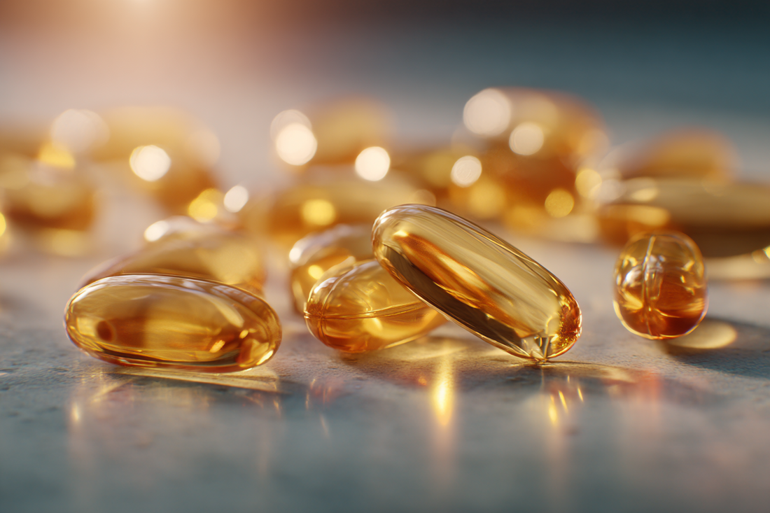 A premium omega-3 lifestyle scene representing fish oil quality selection, trustworthy sourcing, testing transparency, and easy long-term daily use